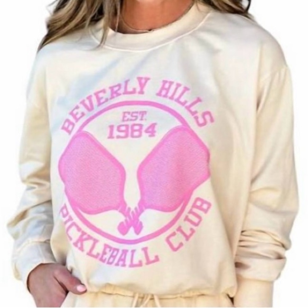 🎾 like NEW PROJECT SOCIAL T pickleball sweatshirt in chalk womens so Medium
